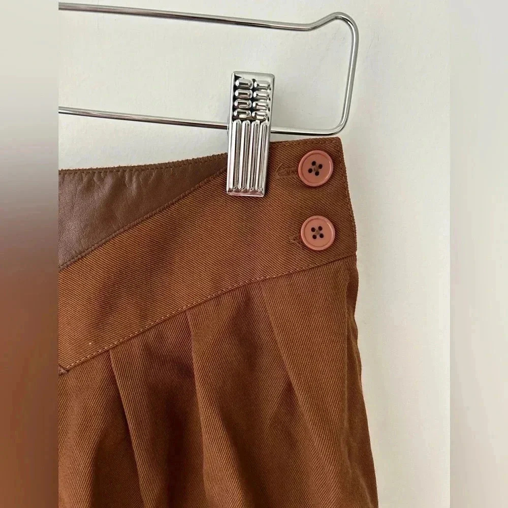 Paco Rabanne high  waisted wool brown skort - Picture 4 of 11